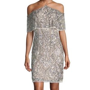 Aidan Mattox Beaded Off Shoulder Dress Used Size 4